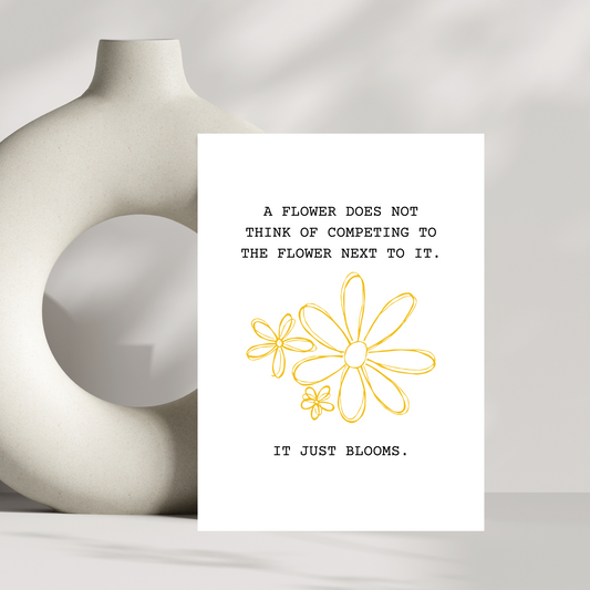 It just blooms greetings card