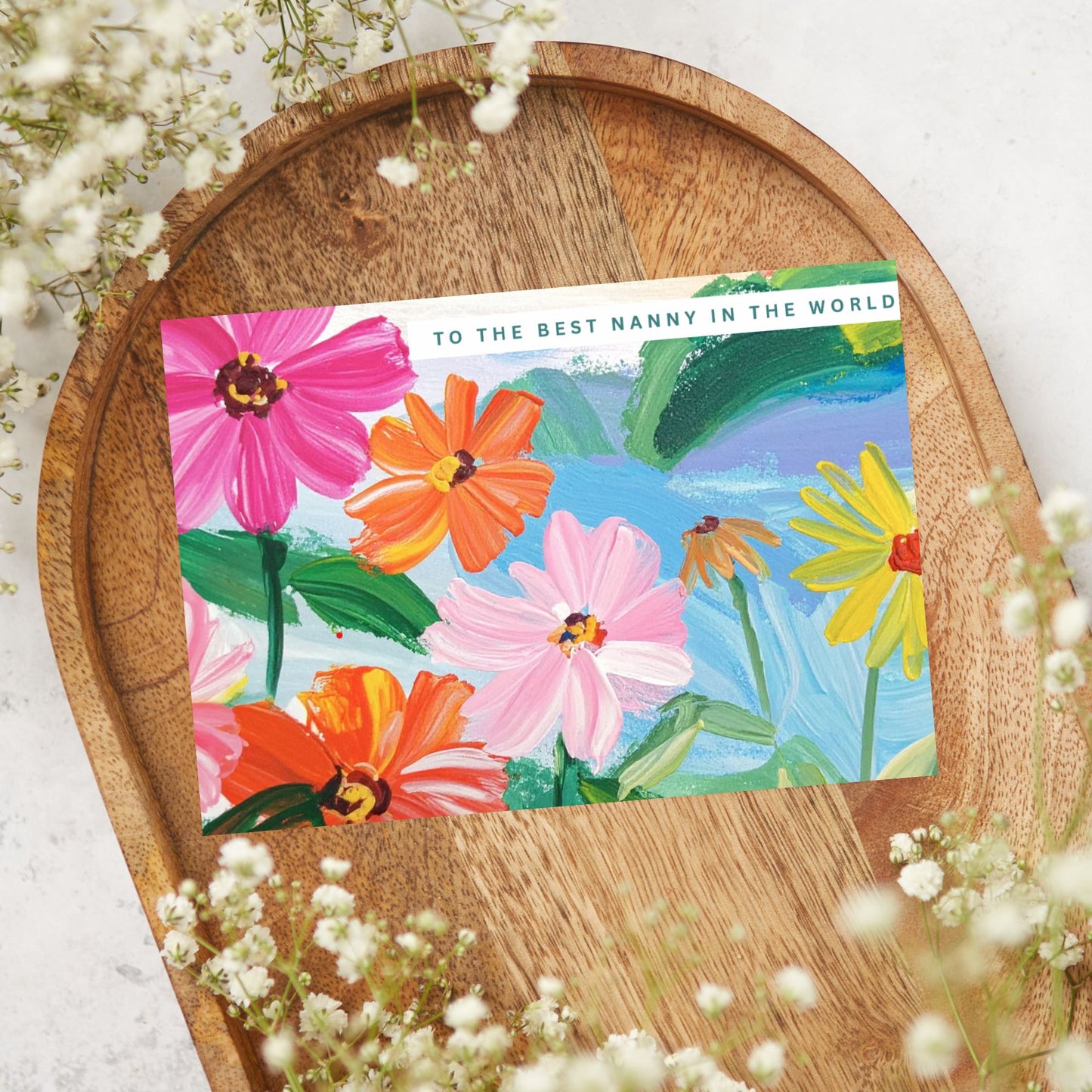 Floral Nanny Appreciation Card, Thank You Gift