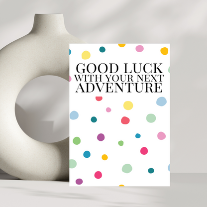 Good luck with your next adventure new job card