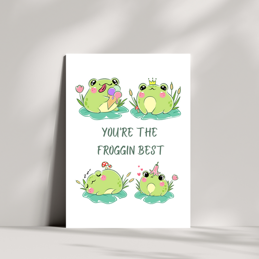 You're the froggin best - frogs - happy birthday greetings card