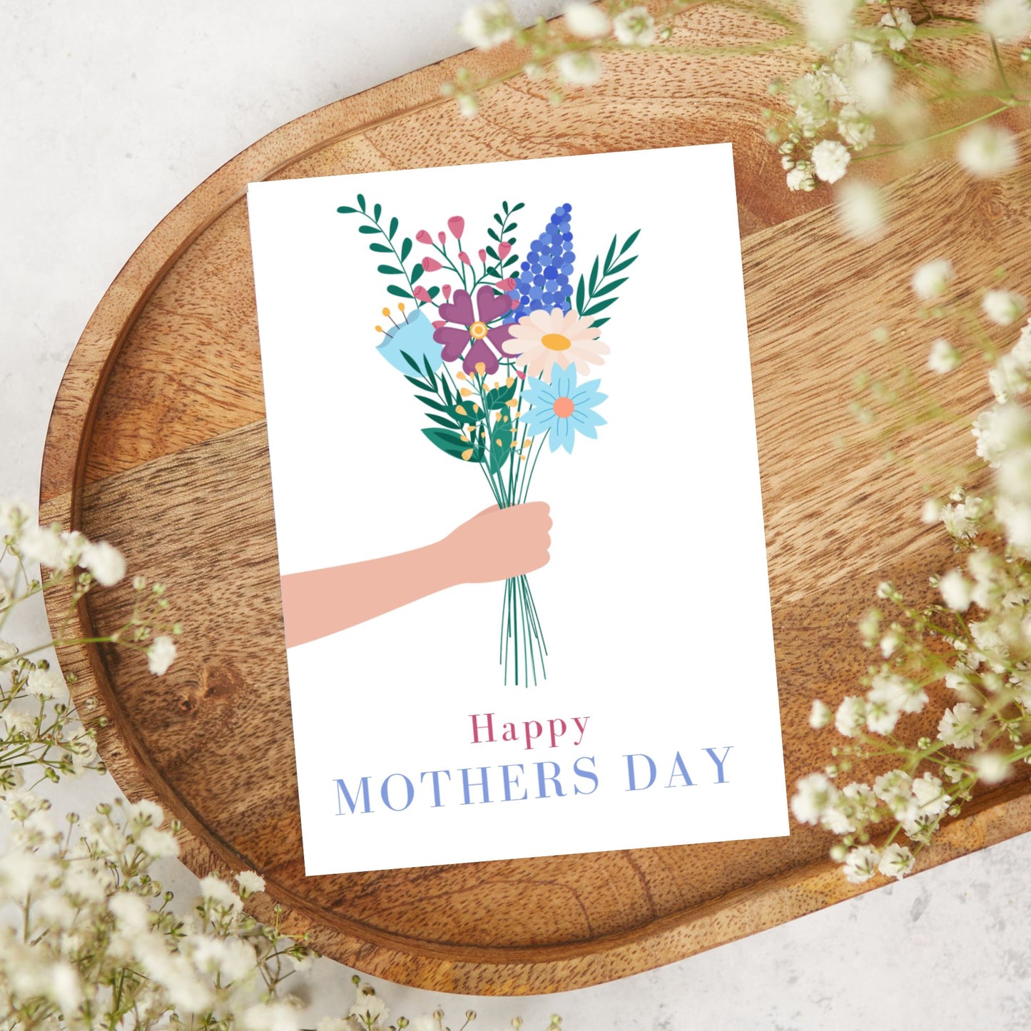 Happy Mothers Day - Hand of flowers
