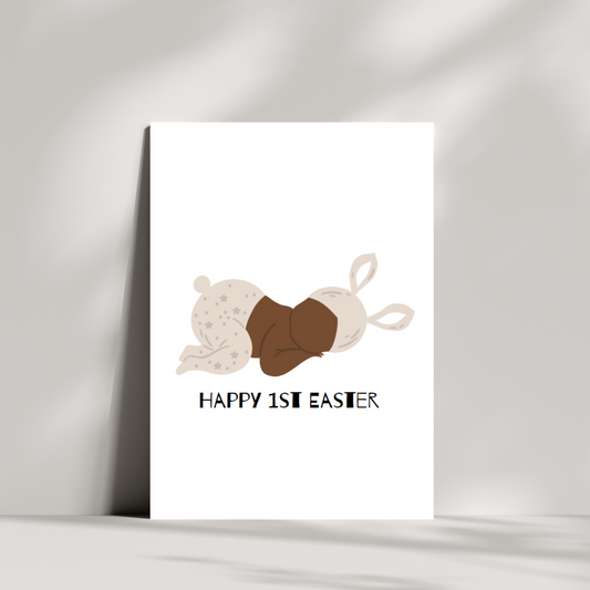 Happy 1st Easter Card - First Easter greetings card - various skin colours available