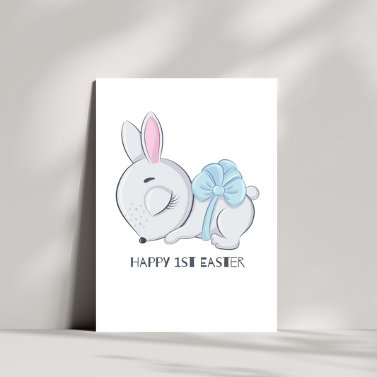 Happy 1st Easter bunny Card - boy or girl bunny