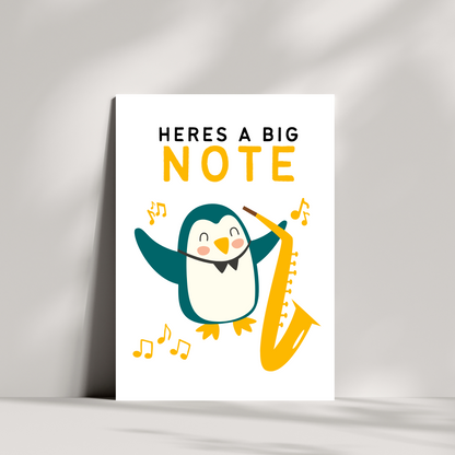 Here's a big note greeting card
