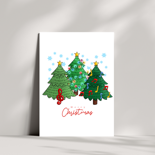 Music Christmas tree Christmas card