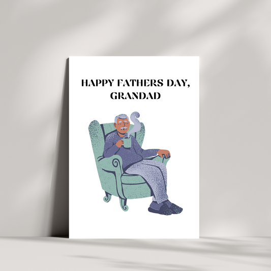Happy fathers day Grandad fathers day card - grandads chair
