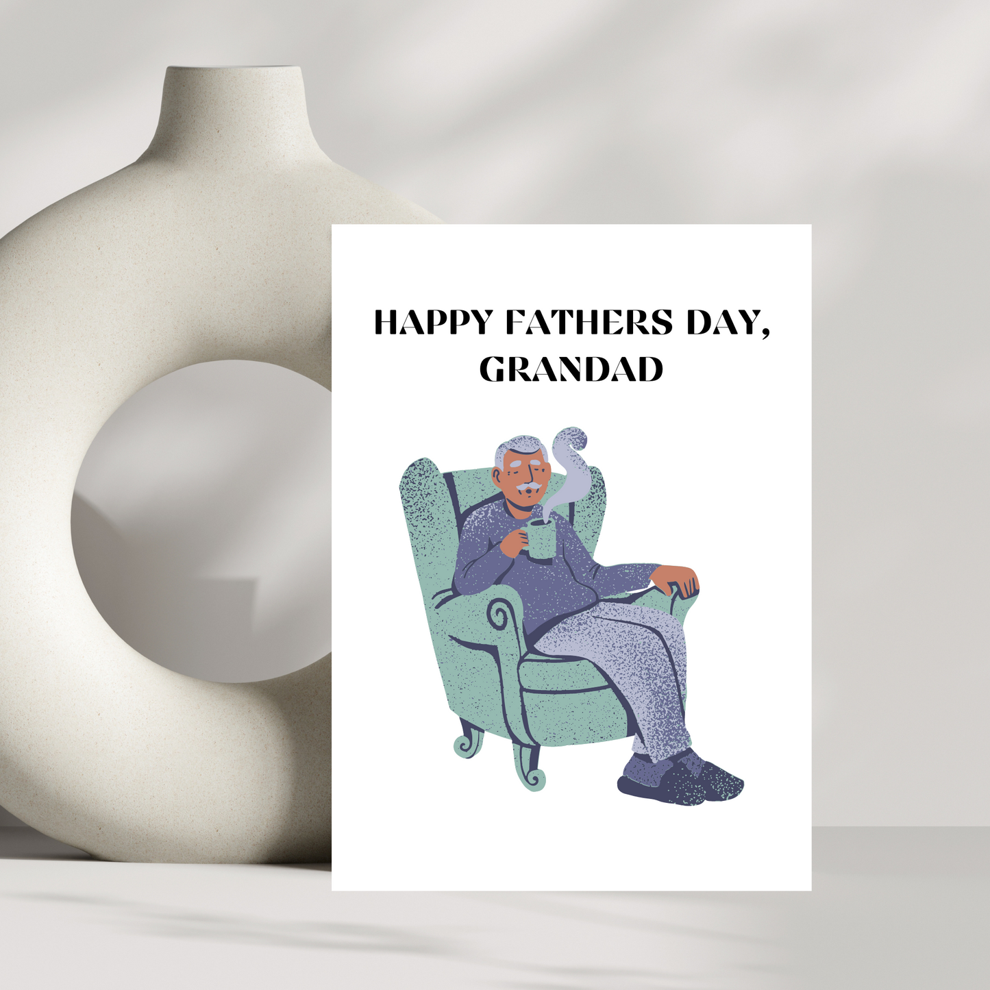 Happy fathers day Grandad fathers day card - grandads chair